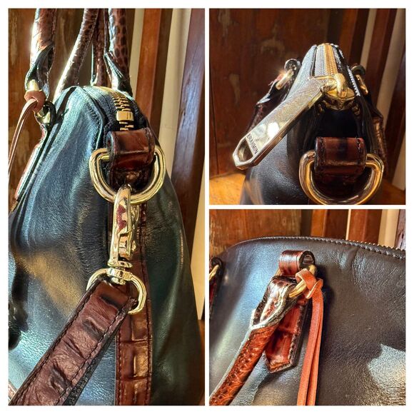 VINTAGE | Brahmin Tuscan Tri-Texture Satchel Crossbody Includes Original Dustbag - Picture 10 of 11